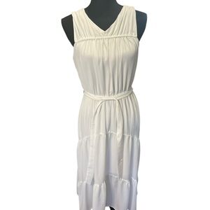 Simply Vera by Vera‎ Wang white chiffon midi sundress, size S.